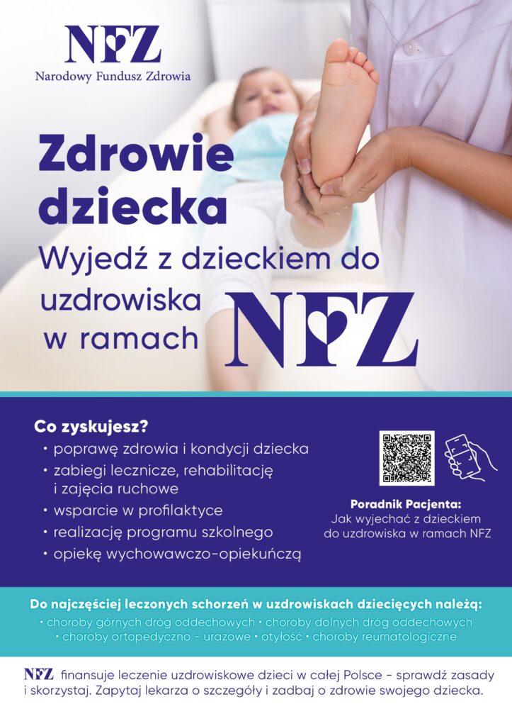 Plakat promujący rodzinne wyjazdy uzdrowiskowe z dziećmi.
#DostepnoscCyfrowa